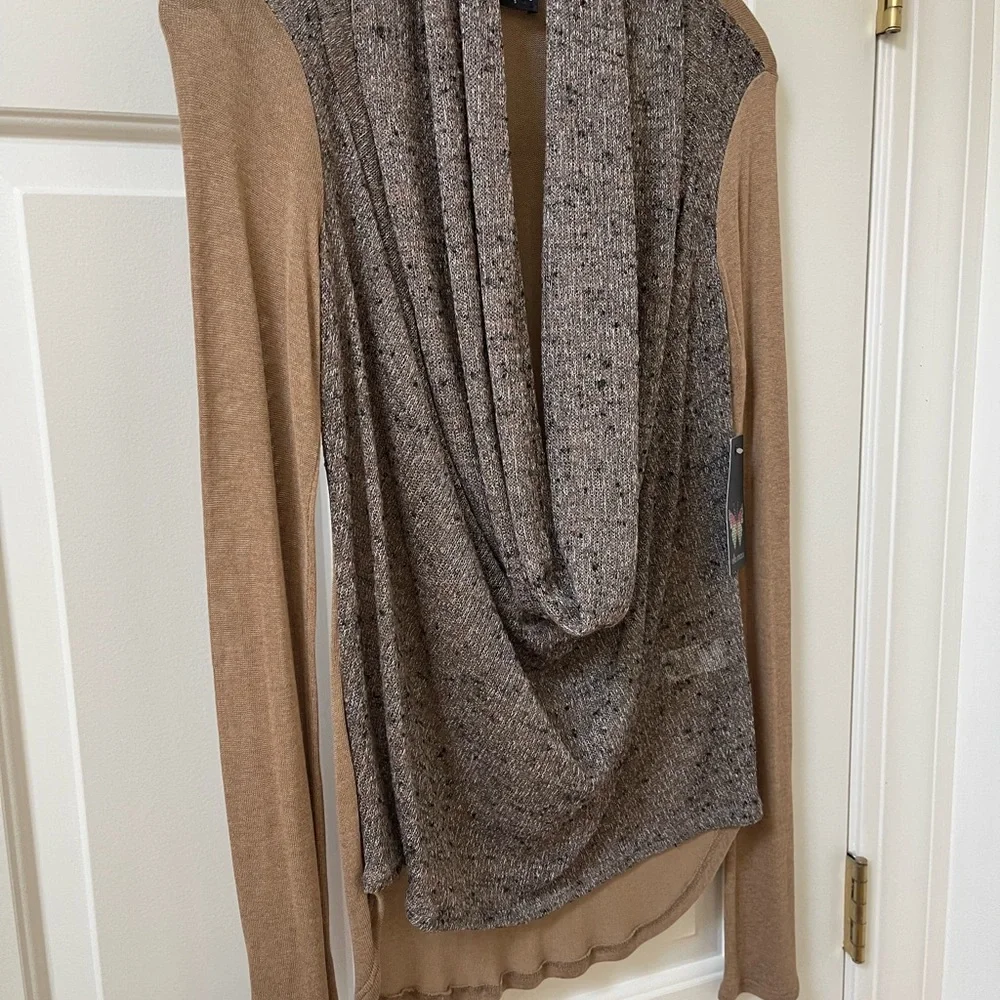 Ella Moss Long Sleeve Knit Cowl Top Size Small